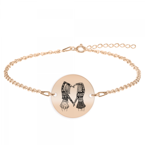 Anabella - Bratara personalizata banut pentru prietene/surori din argint 925 placat cu aur roz Anabella - Bratara personalizata banut pentru prietene/surori din argint 925 placat cu aur roz