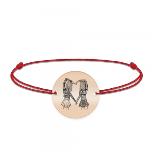 Anabella - Bratara personalizata snur si banut pentru prietene/surori din argint 925 placat cu aur roz Anabella - Bratara personalizata snur si banut pentru prietene/surori din argint 925 placat cu aur roz