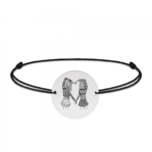 Anabella - Bratara personalizata snur si banut pentru prietene/surori din argint 925