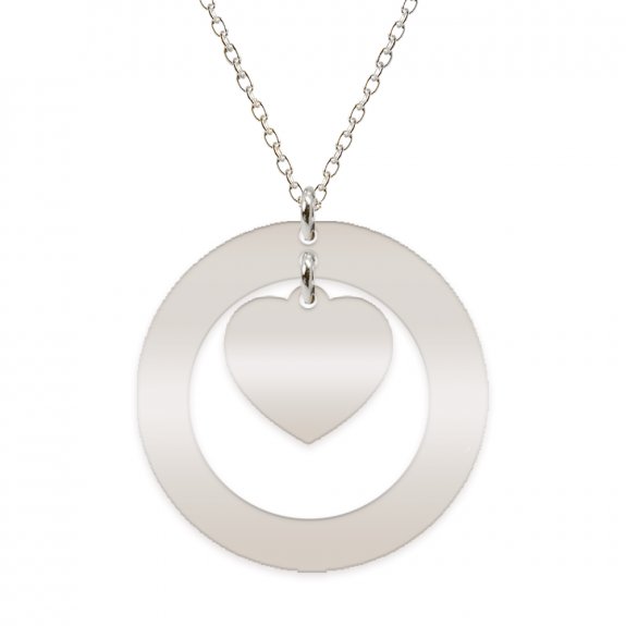 Anne - Colier personalizat din argint 925, cu cerc si inimioara