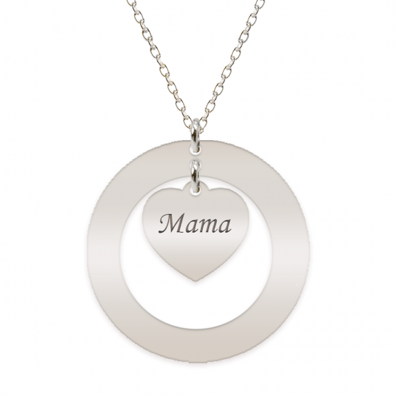 Anne - Colier personalizat din argint 925, cu cerc si inimioara