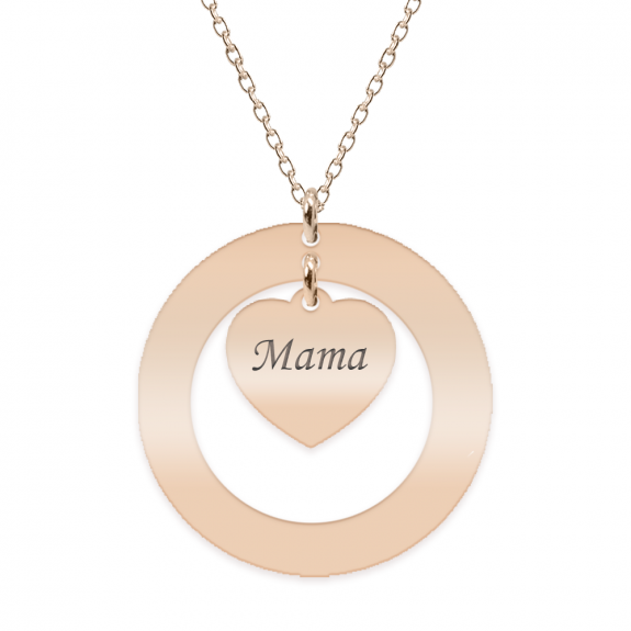 Anne - Colier personalizat din argint 925 placat cu aur roz, cu cerc si inimioara Anne - Colier personalizat din argint 925 placat cu aur roz, cu cerc si inimioara
