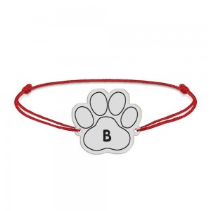 Bella - Bratara personalizata din snur cu talisman argint - labuta