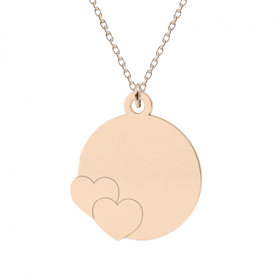 Beth - Colier personalizat banut cu inimioare si nume argint 925 placat cu aur roz