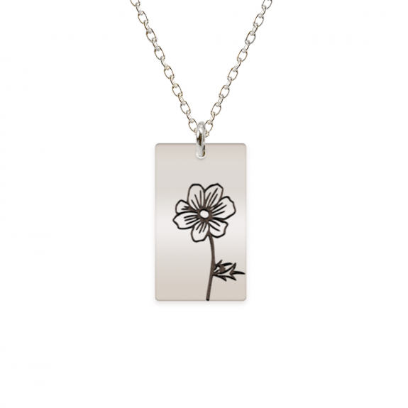Birth Flower - Colier personalizat floarea lunii din argint 925