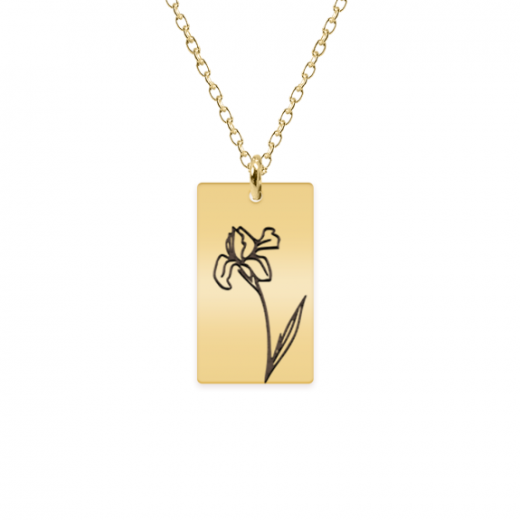 Birth Flower - Colier personalizat floarea lunii din argint 925 placat cu aur galben 24K