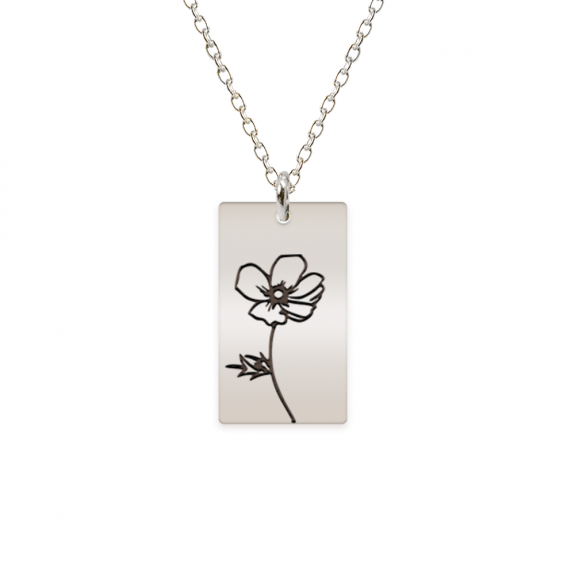 Birth Flower - Colier personalizat floarea lunii din argint 925
