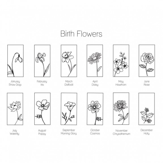 Birth Flower - Colier personalizat floarea lunii din argint 925 placat cu aur galben 24K