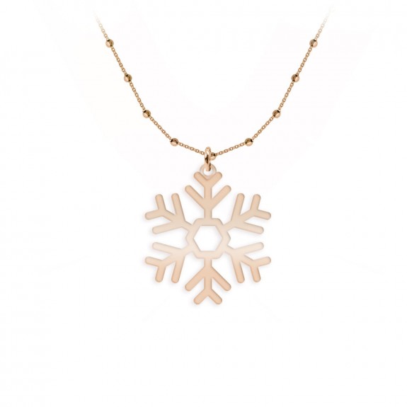 Bohemia - Colier personalizat bile argint 925 placat cu aur roz cu pandantiv Fulg