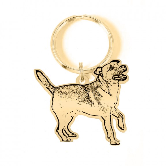 Me - Breloc personalizat cu fotografie silueta animal de companie din argint si inel de otel inoxidabil placat cu aur galben 24 karate Me - Breloc personalizat cu fotografie silueta animal de companie din argint si inel de otel inoxidabil placat cu aur galben 24 karate