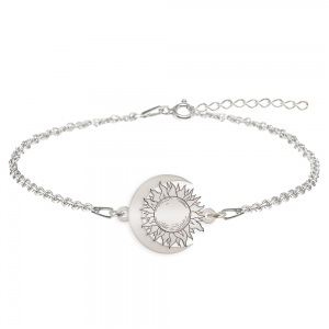 Ceres - Bratara personalizata Soare si Luna din argint 925