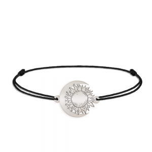 Ceres - Bratara personalizata snur Soare si Luna din argint 925