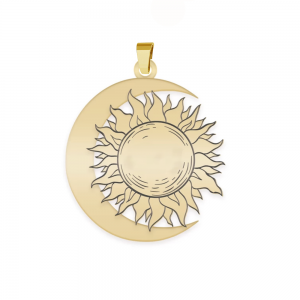 Ceres - Pandantiv personalizat Soare si Luna din Aur 14 karate - 18.5 mm Ceres - Pandantiv personalizat Soare si Luna din Aur 14 karate - 18.5 mm