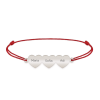 Cesur - Bratara personalizata snur trei inimi din argint 925 Cesur - Bratara personalizata snur trei inimi din argint 925