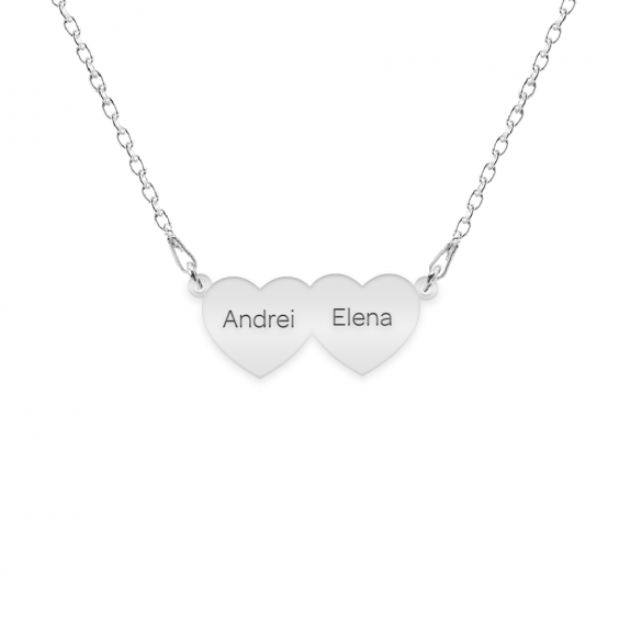 Cesur - Colier personalizat cu inimi din argint 925