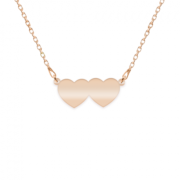Cesur - Colier personalizat trei inimi din argint 925 placat cu aur roz Cesur - Colier personalizat trei inimi din argint 925 placat cu aur roz