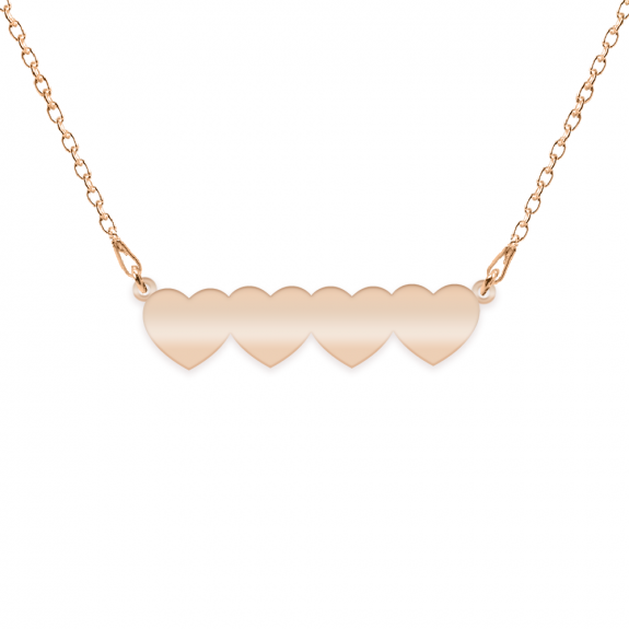 Cesur - Colier personalizat trei inimi din argint 925 placat cu aur roz Cesur - Colier personalizat trei inimi din argint 925 placat cu aur roz