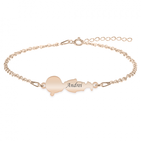 Child - Bratara personalizata baietel din argint 925 placat cu aur roz Child - Bratara personalizata baietel din argint 925 placat cu aur roz