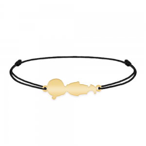 Child - Bratara personalizata snur baietel din argint 925 placat cu aur galben 24K