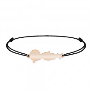Child - Bratara personalizata snur baietel din argint 925 placat cu aur roz