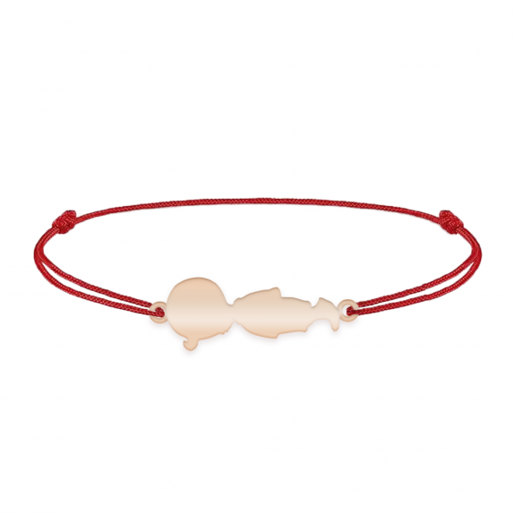 Child - Bratara personalizata snur baietel din argint 925 placat cu aur roz