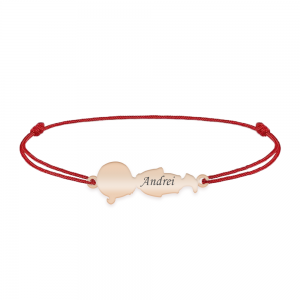 Child - Bratara personalizata snur baietel din argint 925 placat cu aur roz
