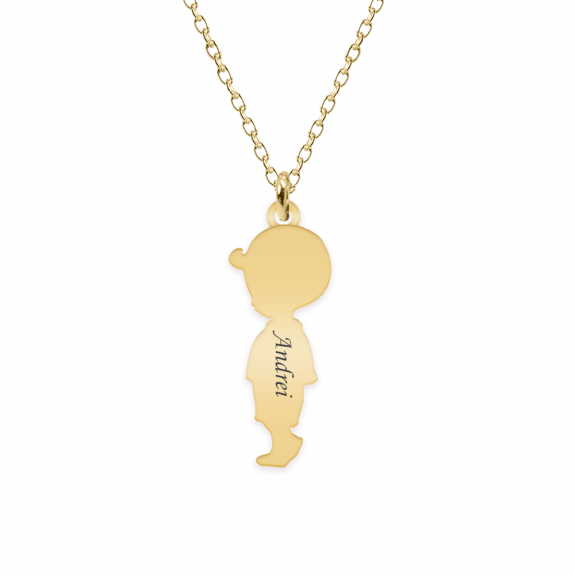 Child - Colier personalizat baietel din argint 925 placat cu aur galben 24K Child - Colier personalizat baietel din argint 925 placat cu aur galben 24K