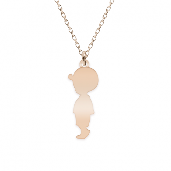 Child - Colier personalizat baietel din argint 925 placat cu aur roz Child - Colier personalizat baietel din argint 925 placat cu aur roz