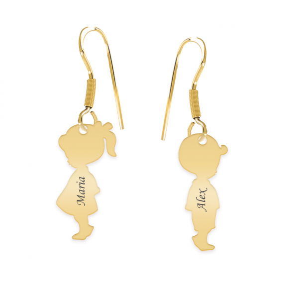 Child - Cercei personalizati copii cu tortita deschisa din argint 925 placat cu aur  galben 24K Child - Cercei personalizati copii cu tortita deschisa din argint 925 placat cu aur  galben 24K