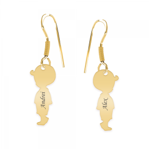 Child - Cercei personalizati copii cu tortita deschisa din argint 925 placat cu aur  galben 24K Child - Cercei personalizati copii cu tortita deschisa din argint 925 placat cu aur  galben 24K