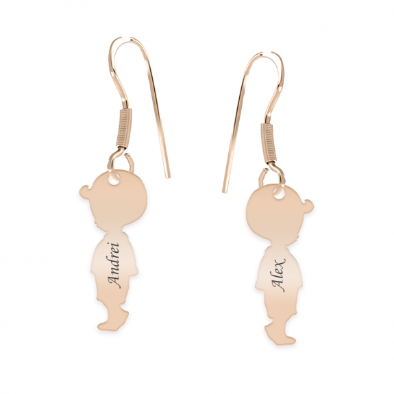 Child - Cercei personalizati copii cu tortita deschisa din argint 925 placat cu aur roz Child - Cercei personalizati copii cu tortita deschisa din argint 925 placat cu aur roz