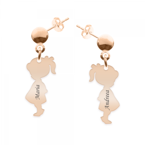 Child - Cercei personalizati copii cu tija din argint 925 placat cu aur roz Child - Cercei personalizati copii cu tija din argint 925 placat cu aur roz