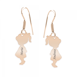 Child - Cercei personalizati copii cu tortita deschisa din argint 925 placat cu aur roz Child - Cercei personalizati copii cu tortita deschisa din argint 925 placat cu aur roz