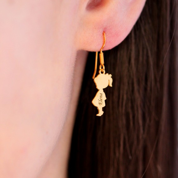 Child - Cercei personalizati copii cu tortita deschisa din argint 925 placat cu aur  galben 24K Child - Cercei personalizati copii cu tortita deschisa din argint 925 placat cu aur  galben 24K