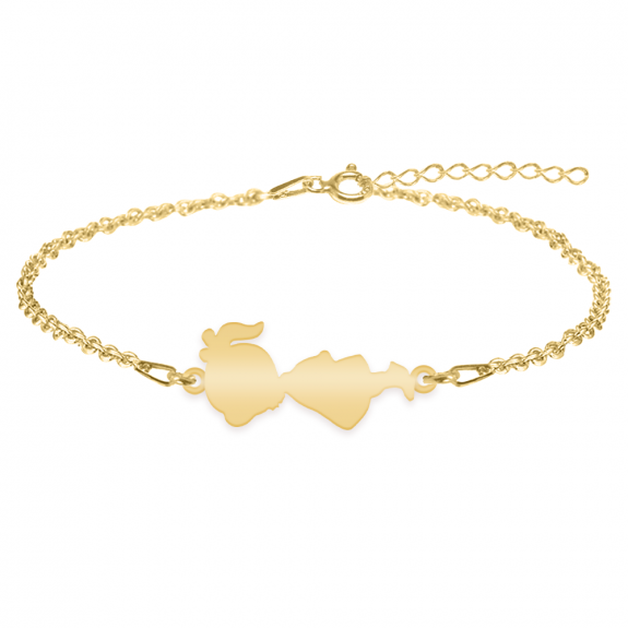 Child - Bratara personalizata fetita din argint 925 placat cu aur galben 24K