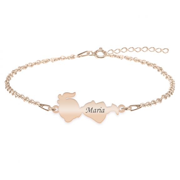 Child - Bratara personalizata fetita din argint 925 placat cu aur roz Child - Bratara personalizata fetita din argint 925 placat cu aur roz