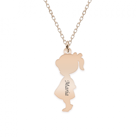 Child - Colier personalizat fetita din argint 925 placat cu aur roz Child - Colier personalizat fetita din argint 925 placat cu aur roz