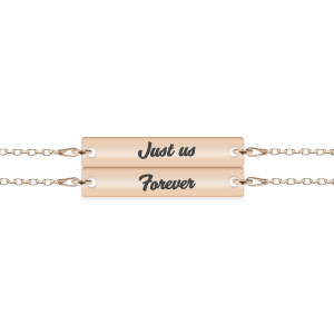 Chris - Set bratari personalizate tablita cu nume pentru cuplu din argint 925 placat cu aur roz