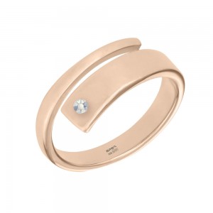 Clara - Inel personalizat cu nume asimetric reglabil din argint 925 placat cu aur roz Clara - Inel personalizat cu nume asimetric reglabil din argint 925 placat cu aur roz