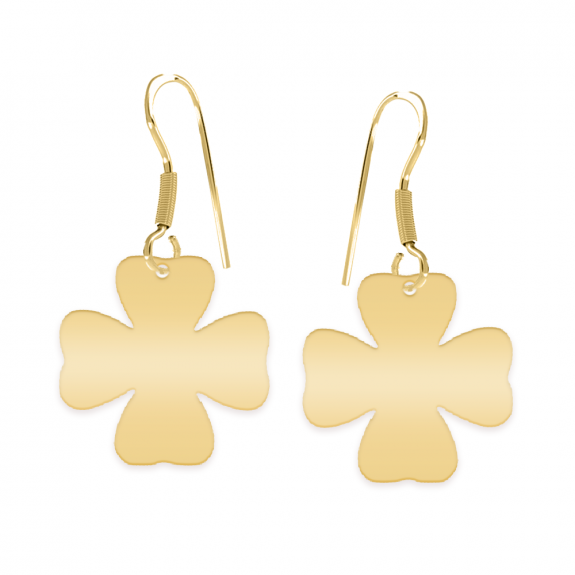 Clover - Cercei personalizati trifoi decupat din argint 925 placat cu aur galben 24K Clover - Cercei personalizati trifoi decupat din argint 925 placat cu aur galben 24K