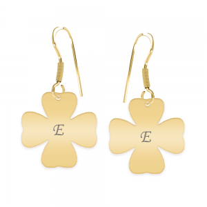 Clover - Cercei personalizati trifoi decupat din argint 925 placat cu aur galben 24K Clover - Cercei personalizati trifoi decupat din argint 925 placat cu aur galben 24K