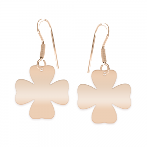 Clover - Cercei personalizati trifoi decupat din argint 925 placat cu aur roz Clover - Cercei personalizati trifoi decupat din argint 925 placat cu aur roz