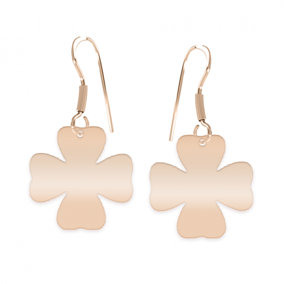 Clover - Cercei personalizati trifoi decupat din argint 925 placat cu aur roz Clover - Cercei personalizati trifoi decupat din argint 925 placat cu aur roz