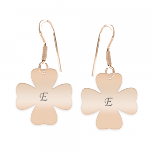 Clover - Cercei personalizati trifoi decupat din argint 925 placat cu aur roz Clover - Cercei personalizati trifoi decupat din argint 925 placat cu aur roz