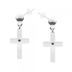 Crux - Cercei personalizati cruce cu tija din argint 925