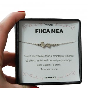 Pentru Fiica - Bratara Personalizata Child cu fetita din  Argint 925 + Cutiuta cu mesaj personalizat pentru Fiica