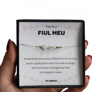 Pentru Fiu - Bratara Personalizata Child cu baietel din Argint 925 + Cutiuta cu mesaj personalizat pentru Fiu