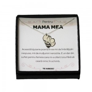 Pentru Mama - Colier Personalizat Grace Mama si bebe din Argint 925 + Cutiuta cu mesaj personalizat pentru Mama
