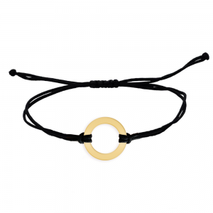 Daire - Bratara personalizata cu banut decupat si snur gros din argint 925 placat cu aur galben 24K