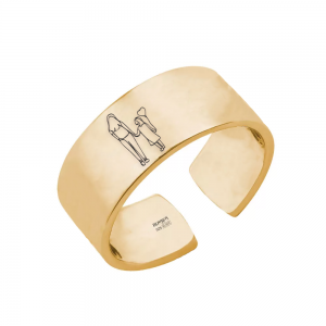 Daughter - Inel reglabil personalizat mama si fiica din argint 925 placat cu aur galben 24 Karate Daughter - Inel reglabil personalizat mama si fiica din argint 925 placat cu aur galben 24 Karate